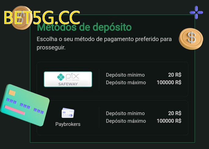 O cassino BET5G.CCbet oferece uma grande variedade de métodos de pagamento